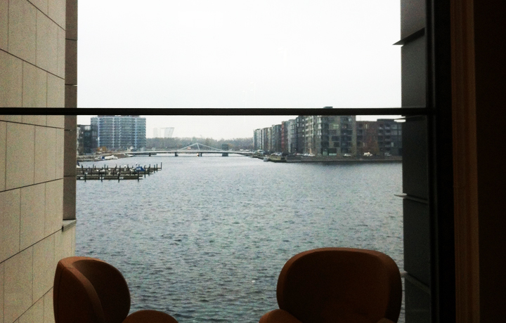 Aalborg University (CPH) situated in what was the Nokia building features great views over the harbour scene.