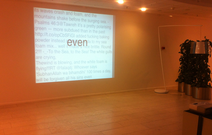 Ann Oren & Zevan Rosser - Color Occurrence. An emergent text work is linking color as it is interpreted in spoken langua