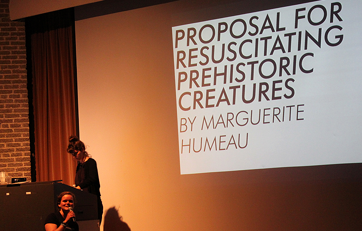 Marguerite Humeau's presentation: Proposal for Resuscitating Prehistoric Lives