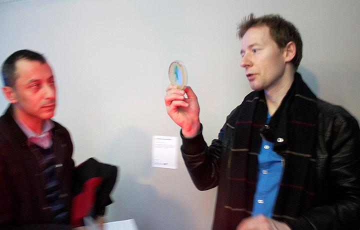 Howard showing 'Bacteria Light Sensor' where bacteria become a photographic surface