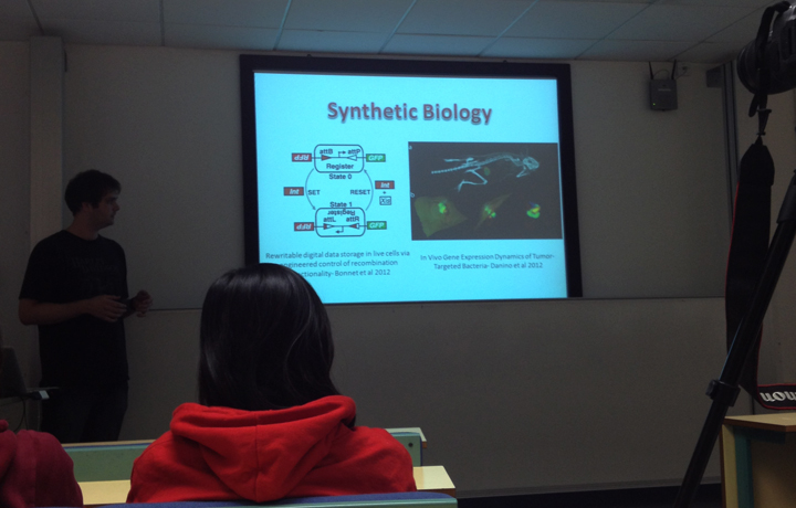Tom Folliard's talk on Synthetic Biology.
