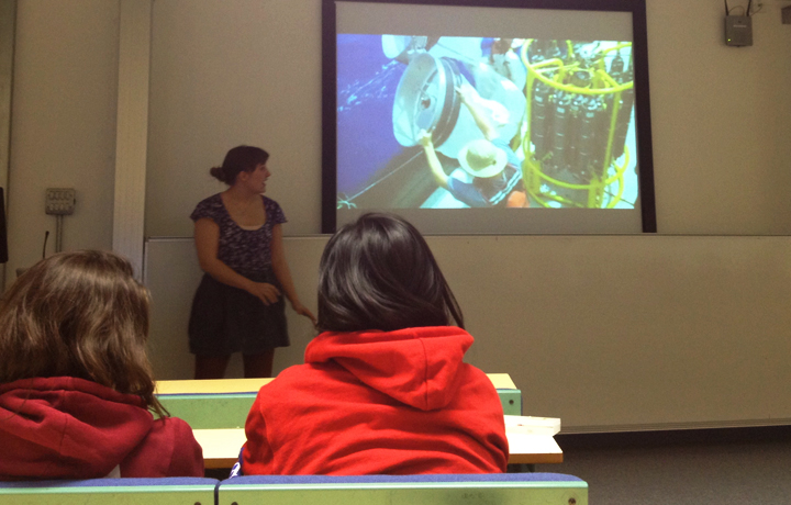 Bethan Wolfenden presenting 'Plastic Republic' UCL 2012 iGEM team.