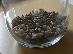 &copy; c-lab 2005, gravel in glass container