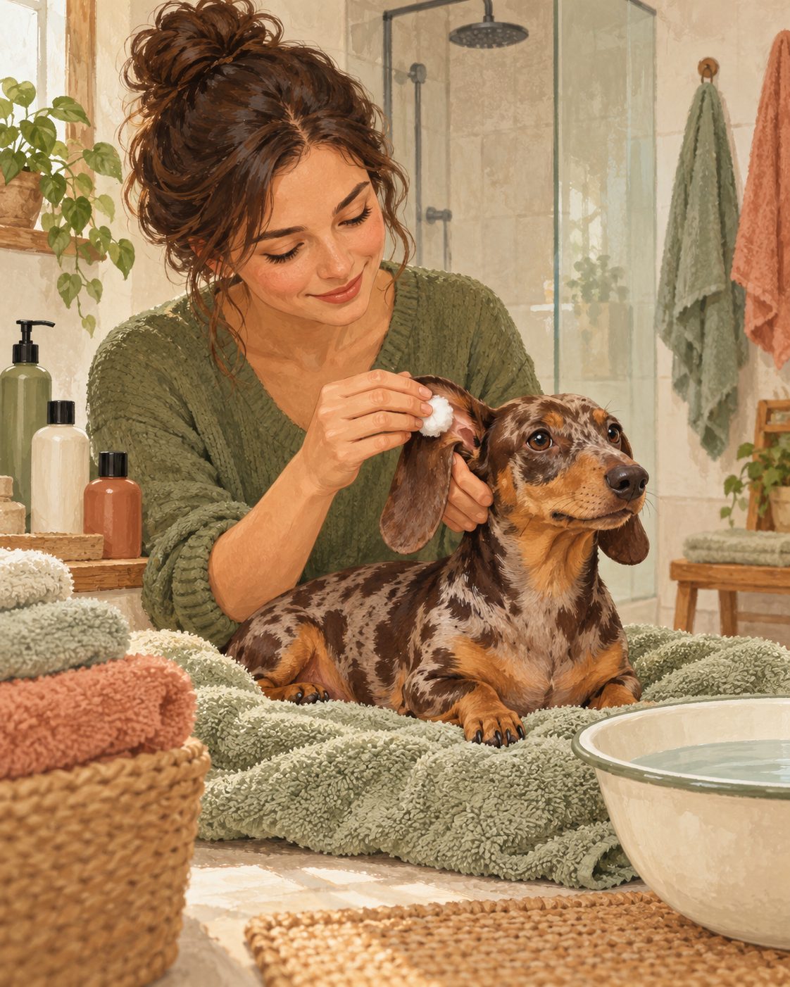 Banho Sem Otite: Como Limpar e Proteger a Orelha Caída do Dachshund