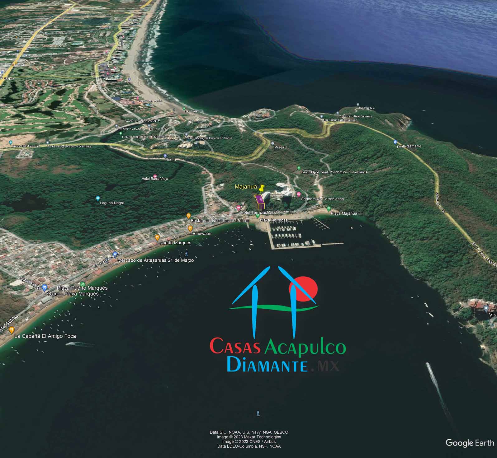 Terreno Puerto Marqués Majahua 10 - Vista aérea 2