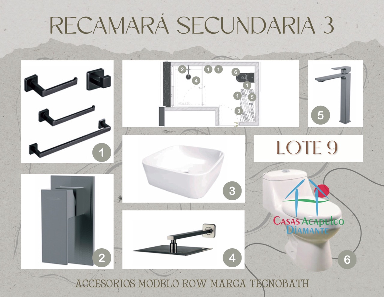 Paradiso Residences Ensueño 9 - Modelo accesorios baños 3