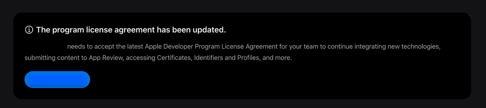 Accept Developer Agreement