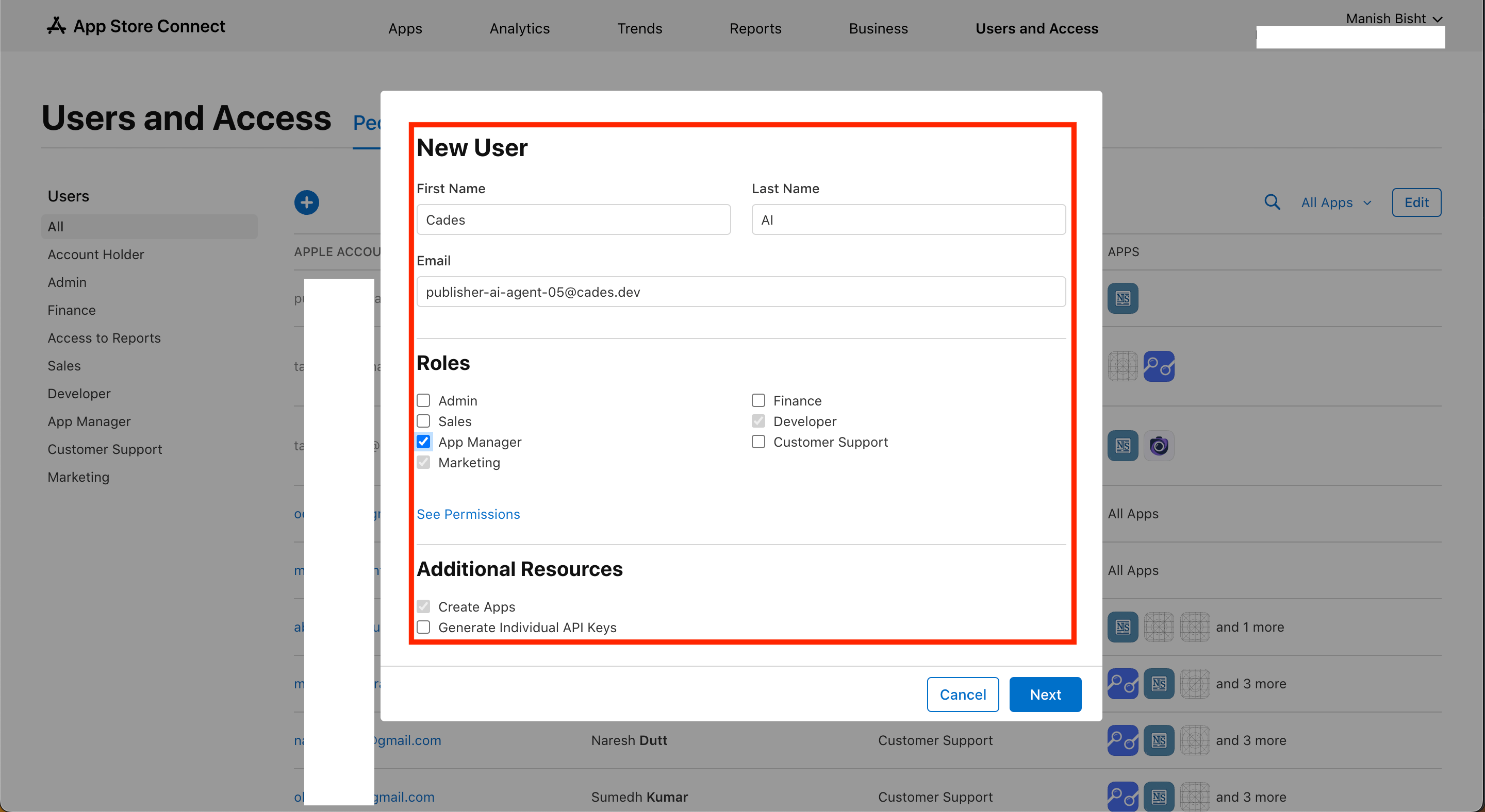 Add user role