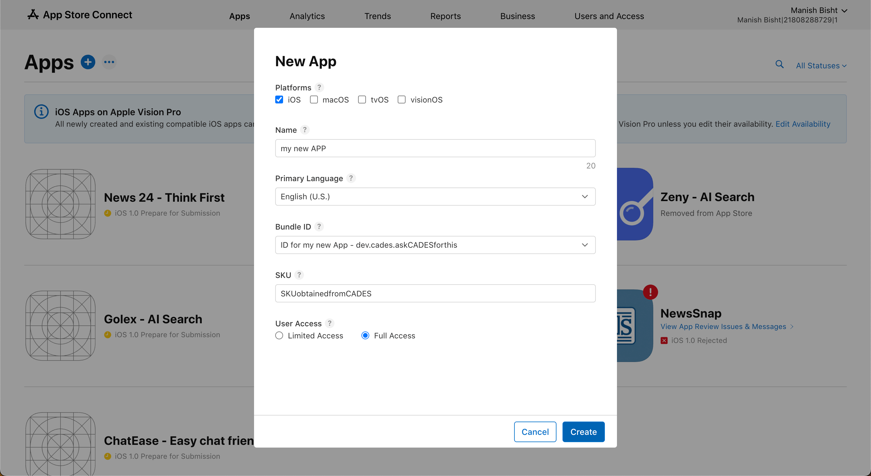Enter app details