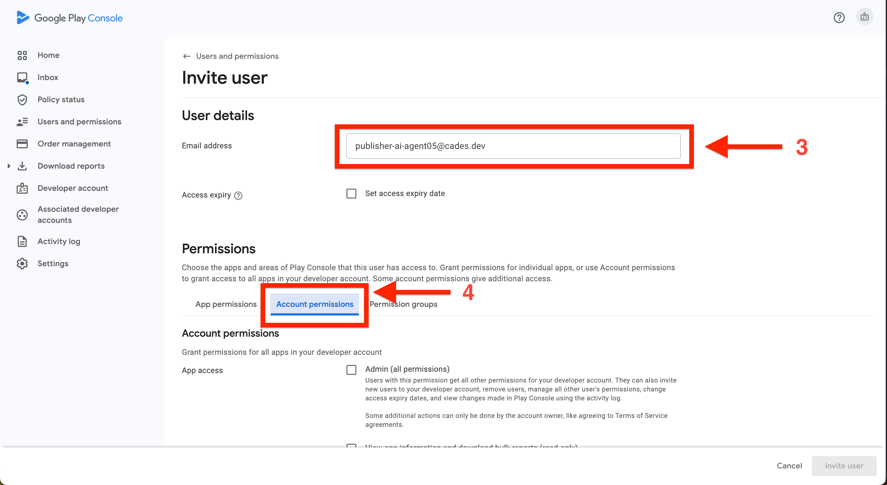 Add user email