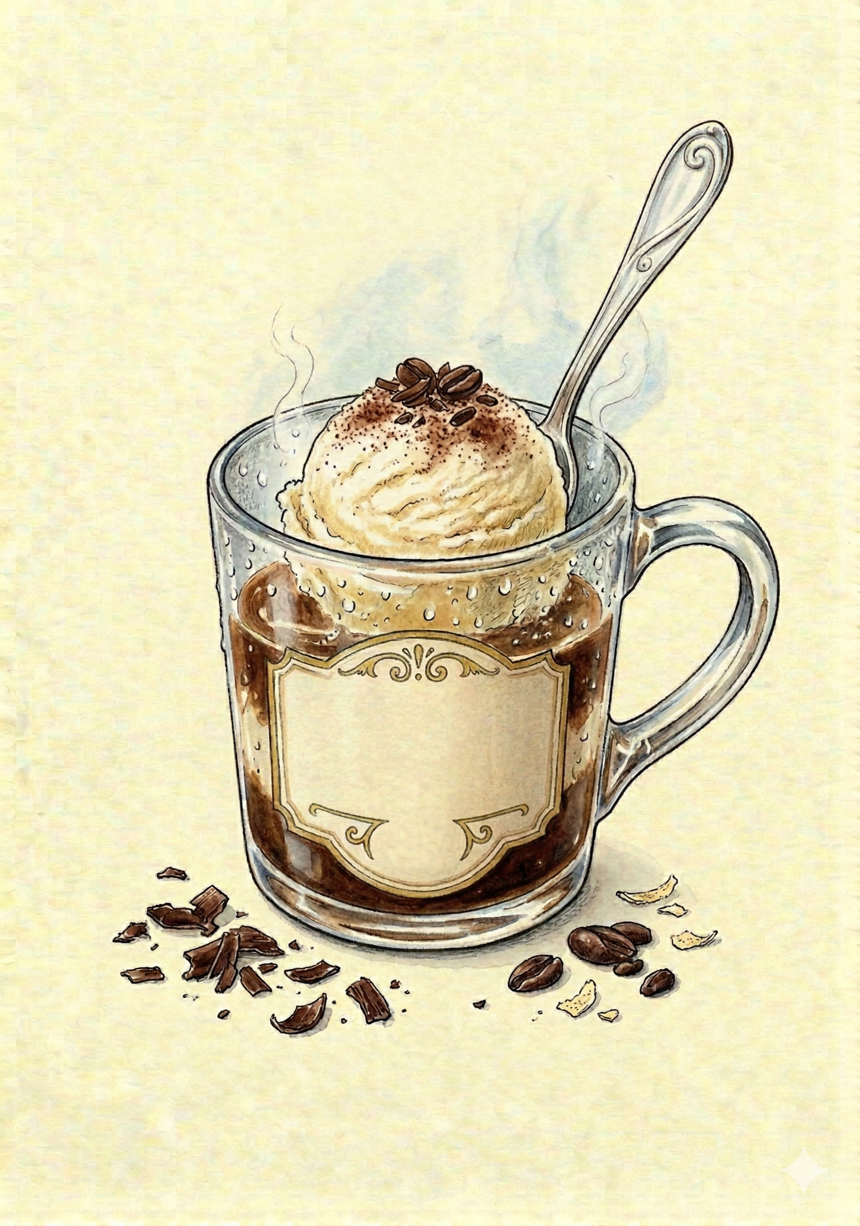 Affogato Espresso mit Vanille-Glace