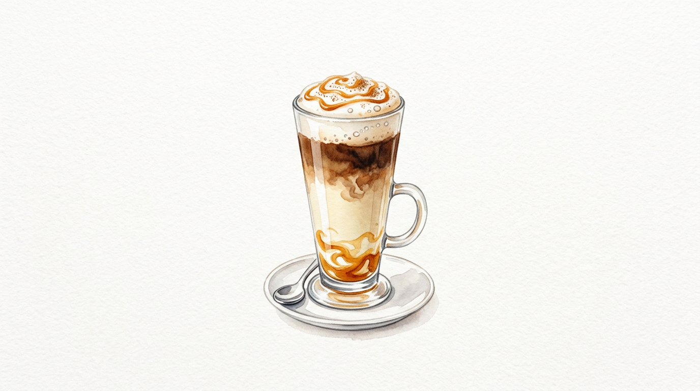 Latte Macchiato mit Aroma (Vanille / Caramel)
