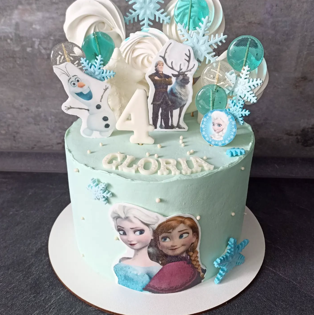 Tort Tematic Frozen cu Elsa, Anna și Olaf