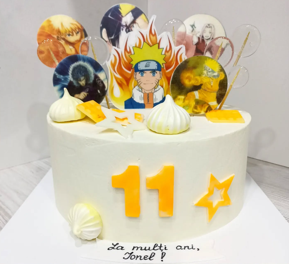 Tort Naruto cu Toppere Vafă și Acadele