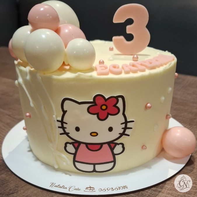 Tort Hello Kitty cu Sfere, Nume și Cifră
