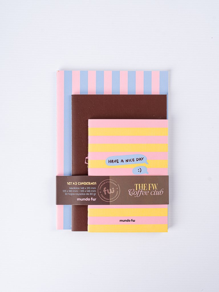 Set 3 cuadernos coffe