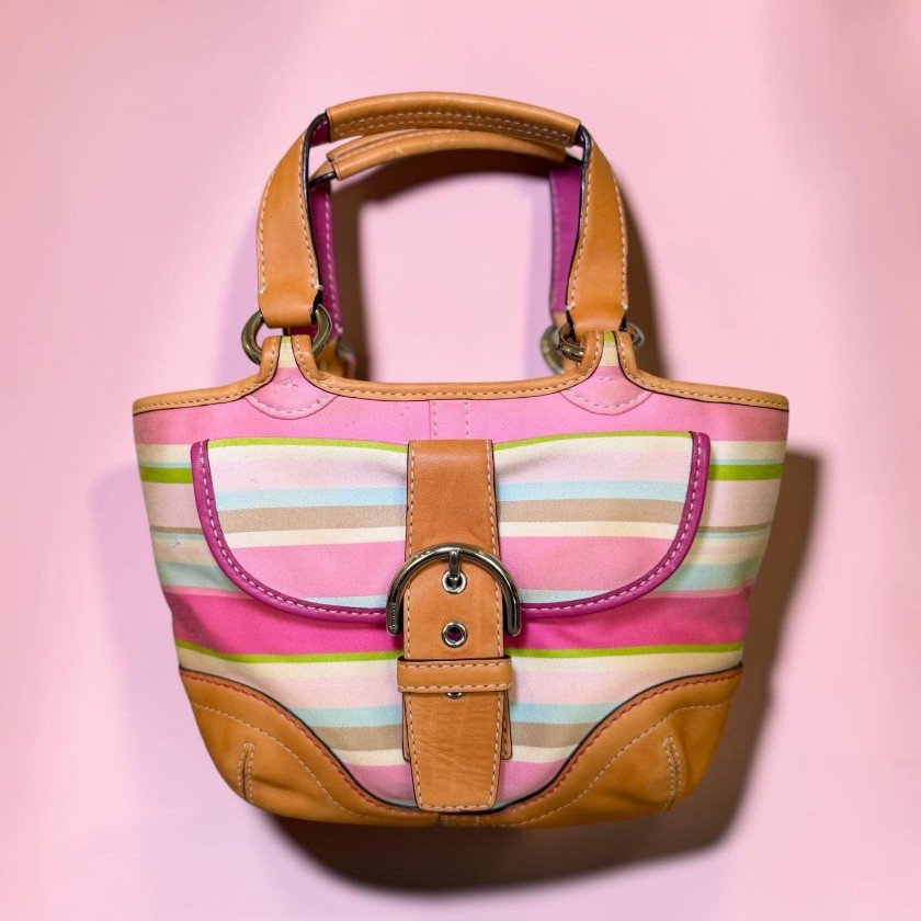 stripe vintage coach bag