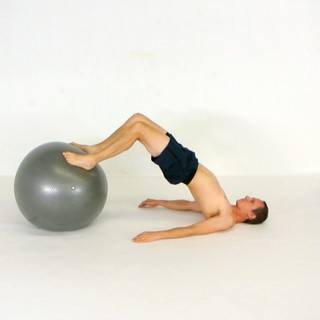 Stability ball glute bridge