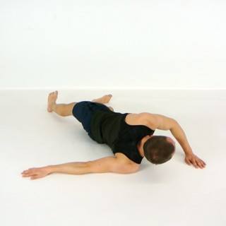 Lying pec stretch