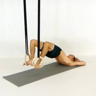 Rings glute bridge bent legs