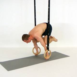 Rings straight-arm crow pose