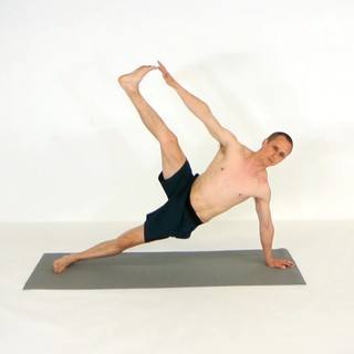 Side plank toe touch