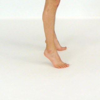 Standing toes to heels