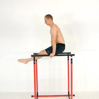 Support legs raises to l-sit