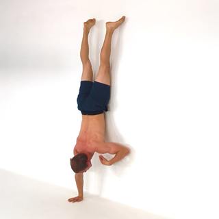Wall handstand shoulder taps