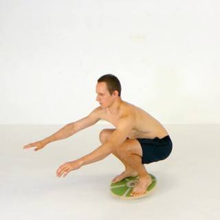 Wobble board deep squat