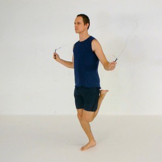 Jump rope butt kicks