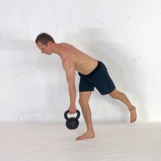 Single kettlebell one-leg deadlift