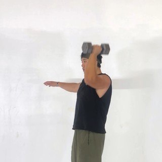 Single dumbbell overhead press