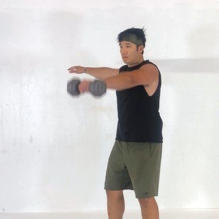 One-arm front raise