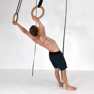 Rear delt rings fly Y-shape