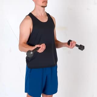Dumbbell top forearm rotation