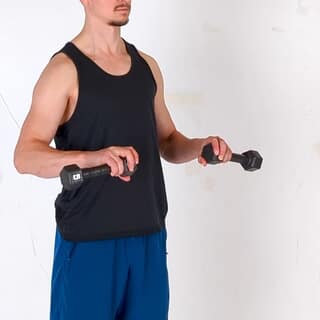Dumbbell bottom forearm rotation