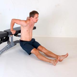 Straight-legs bench dip