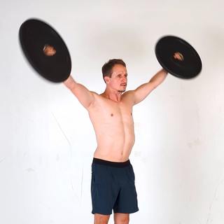 Plates overhead lateral raise