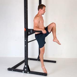 Forearm support one-knee raise