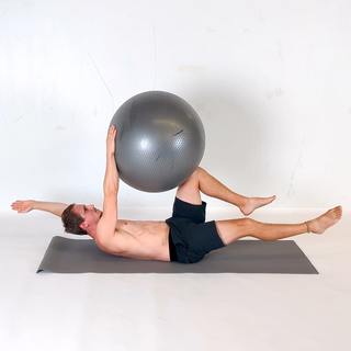 Stability ball alternating dead bug