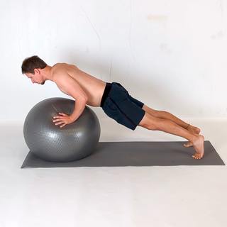 Stability ball incline pushup