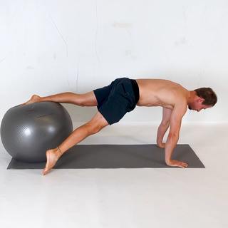 Stability ball toe taps