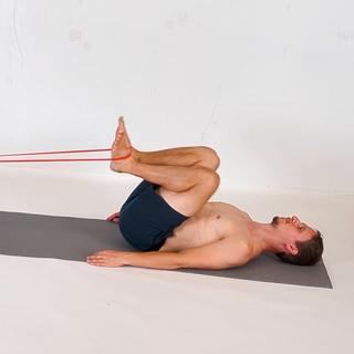 Banded reverse squat