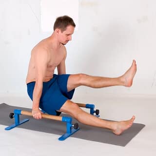 Parallettes L-sit alternate leg lifts