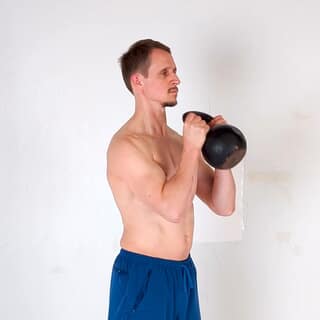 Two-handed kettlebell hammer curl