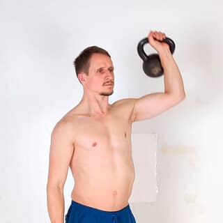 Single kettlebell overhead press