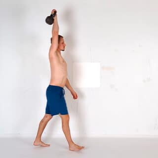 Kettlebell overhead carry