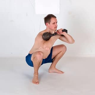 Double kettlebell front squat