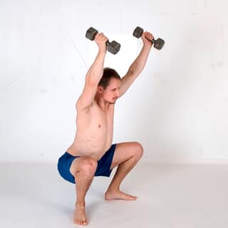Dumbbell overhead squat